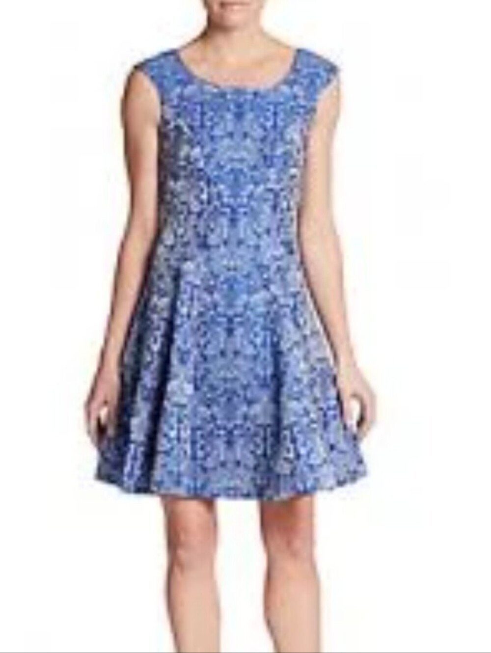 Derek Lam Girls Blue Floral Fit-and-Flare Dress